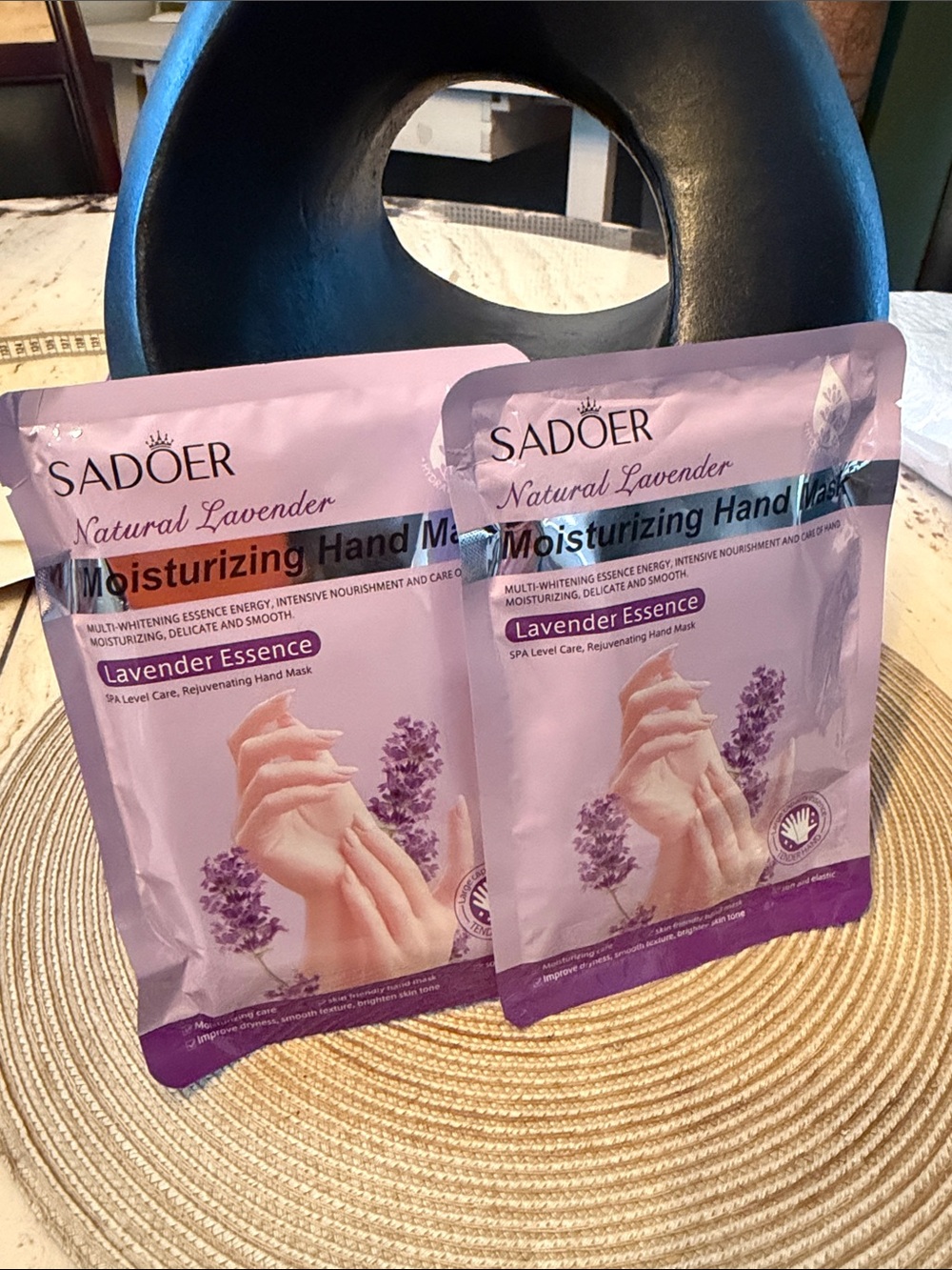 SADOER Natural Lavender Moisturizing Hand Mask Packets Set of 2 New